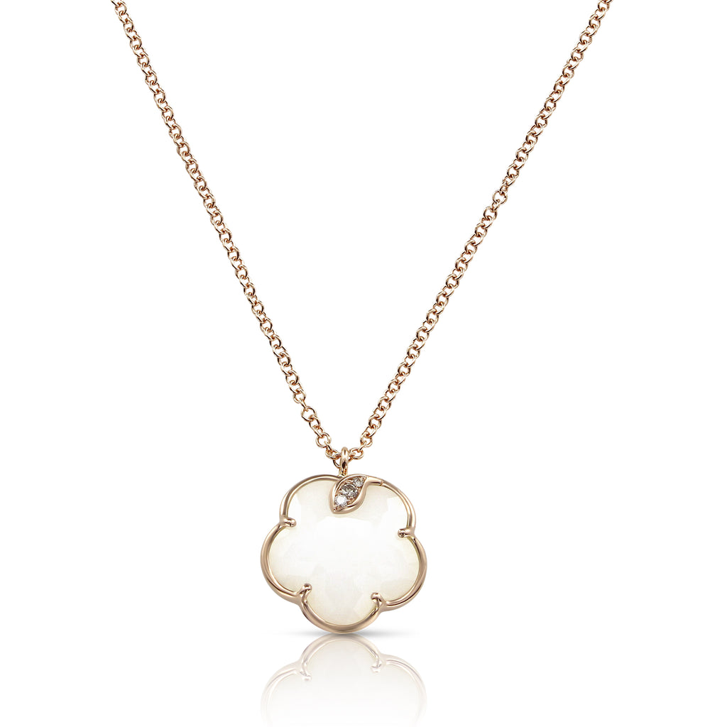 Van Cleef Vintage Alhambra Pendant Rose Gold with Diamonds